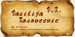 Vasilija Kosovčević vizit kartica